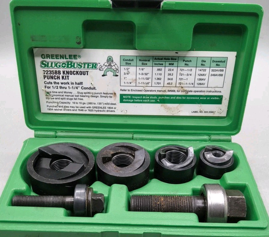 Greenlee 7235BB Slug Buster Punch Set