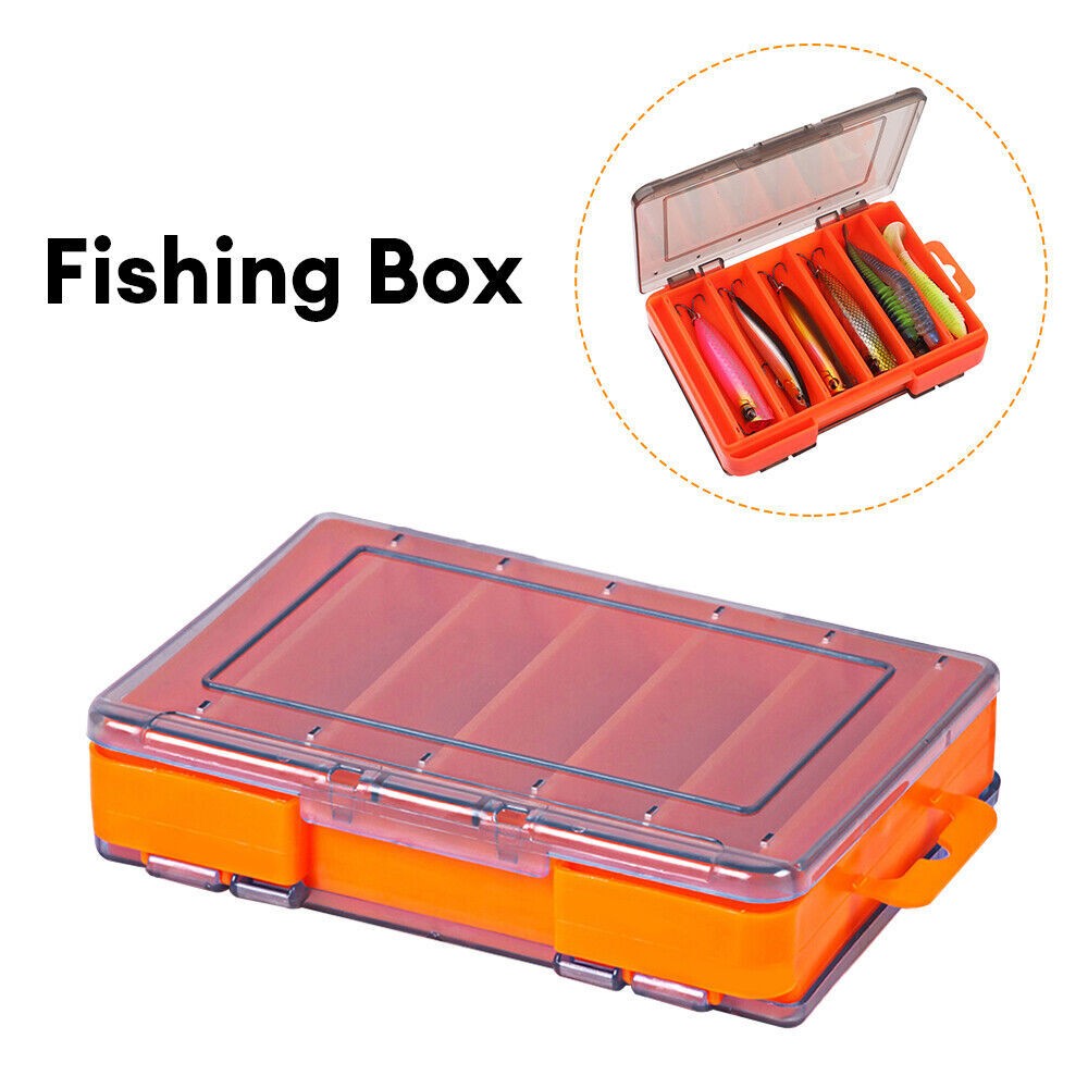 Fishing Tackle Box Lure Waterproof Compartments 2 Layer Storage Hard Case Hook