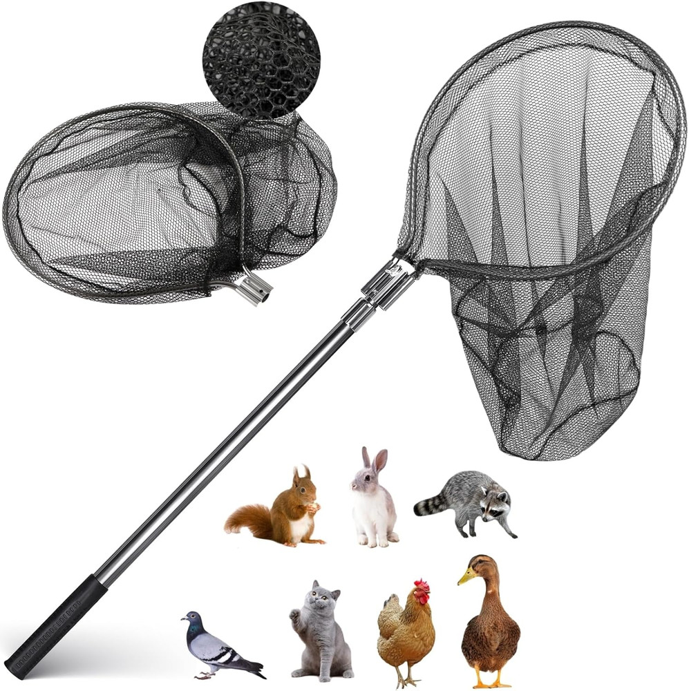 Catch Net for Small Animals – Extendable 43"-78" Handle, 20" Net Opening