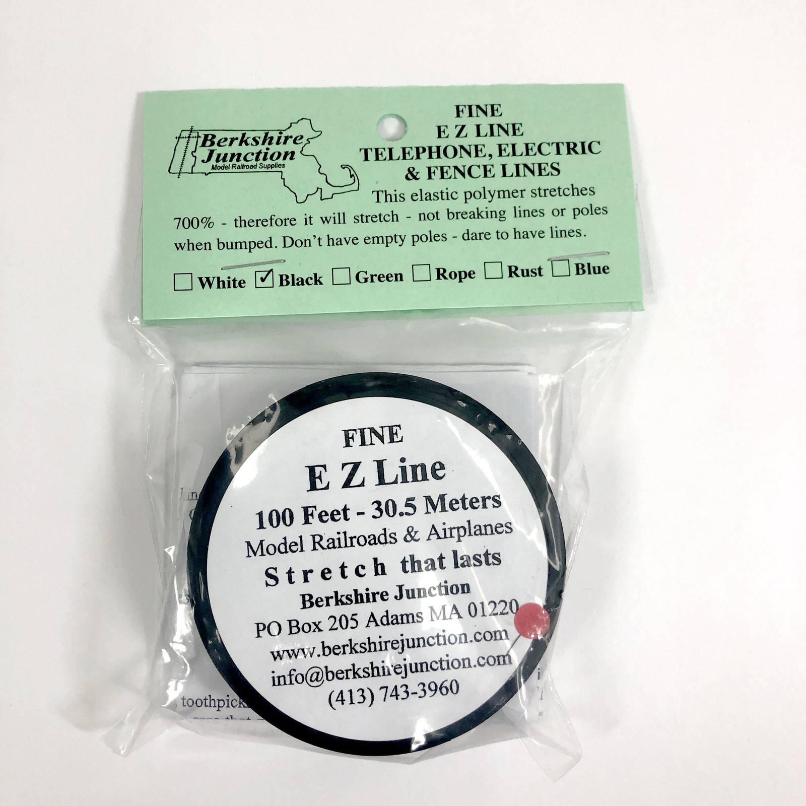 Berkshire Junction EZ Line Fine Black Line 0.010" (0.25mm) x 100ft