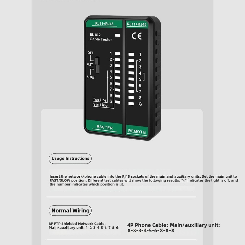 BL-812 Cable Tester for Network Signal Tracing Shielded Unshielded 8 Core