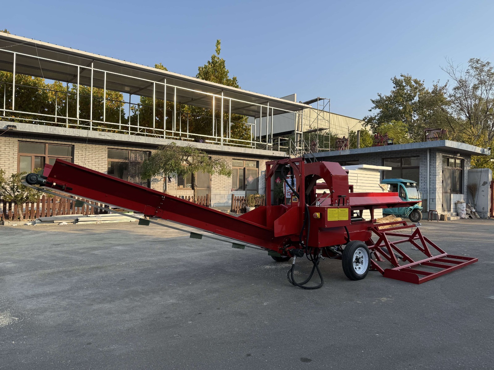 27T Firewood Processor 6-Way Wedge Log Splitter with 10FT Belt Firewood Conveyor