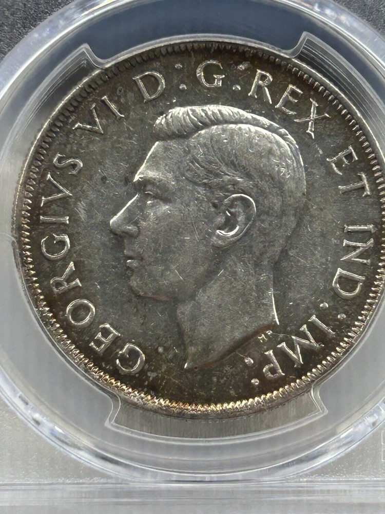 1945 canada silver dollar PCGS AU58