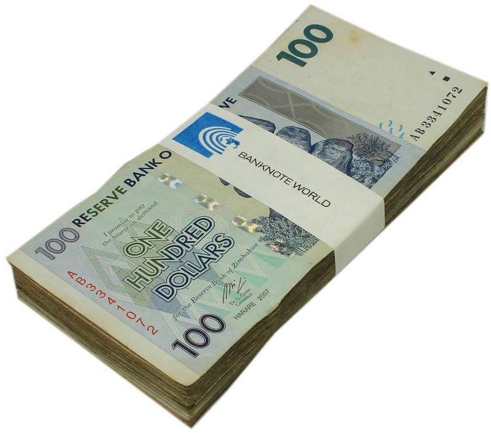 Zimbabwe 100 Dollars, 2007, P-69, Used X 100 PCS Bundle Pack