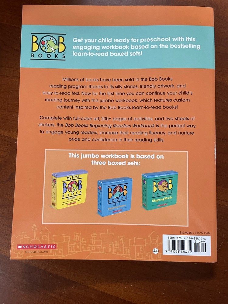 Scholastic Bob Books Beginning Readers Workbook Pre K