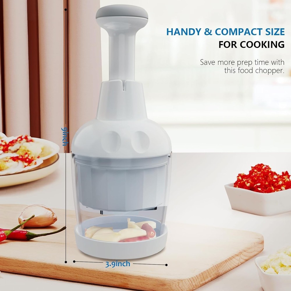 Pampered Chef Push Function Food Chopper #2585 - White- FREE SHIPPING