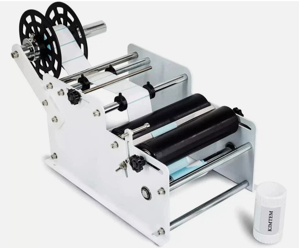 KIMTEM Manual&Semi-Automatic Round Labeling Machine, Bottle Label Applicator
