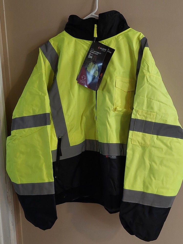 Majestic Class 3 High Visibility 2 In 1 Bomber Jacket Removable Liner 5X