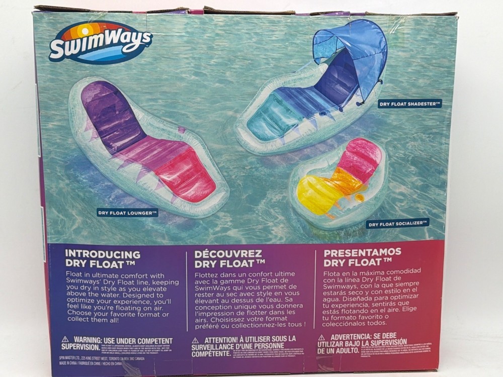 SwimWays Dry Float Lounger Translucent Pool Float With Zero Gravity Positioning