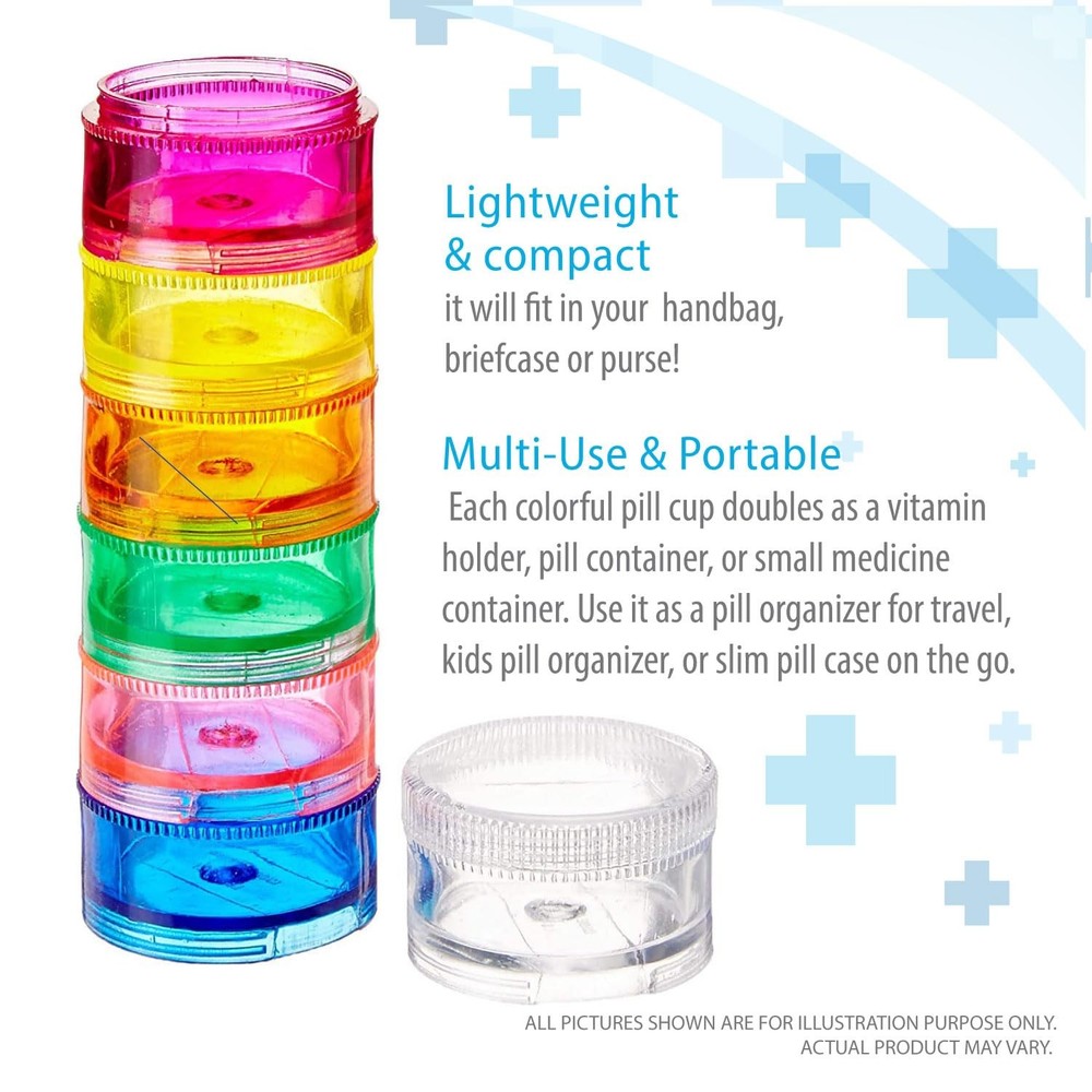 Deke Home - Stackable Pill Organizer (2 2 Count (Pack of 1), Multicolor