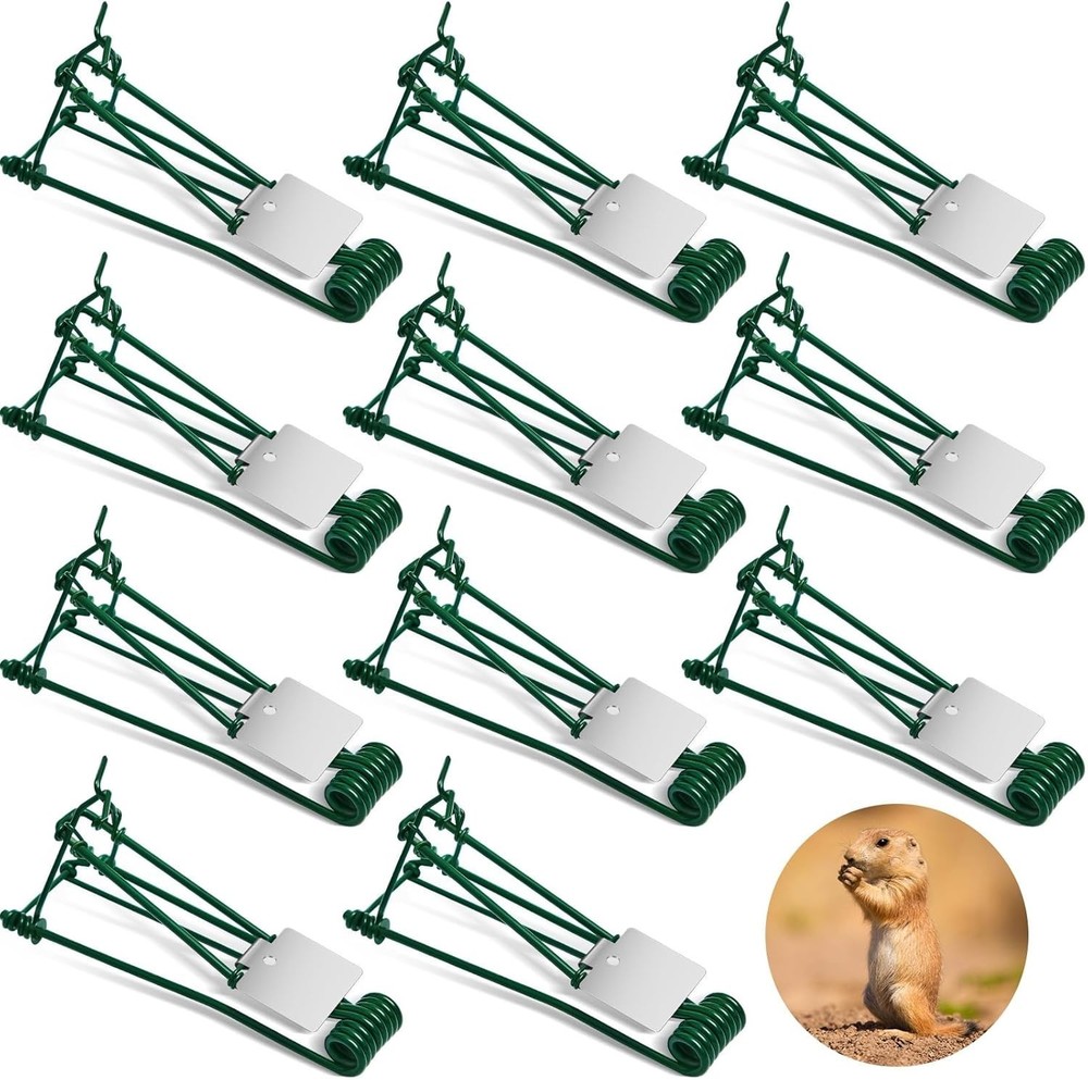 12 Pcs Outdoor Gopher Trap Easy Set Mole Trap Weather Resistant Gopher Killer...