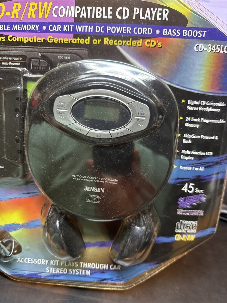 Vintage Jensen Personal CD Player W Programmable Memory Model CD-345lck Black
