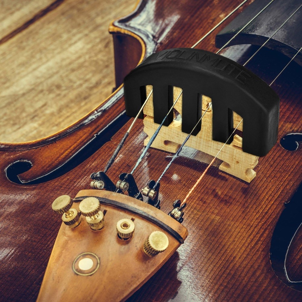 Compact Black Violin Mute for 4/4 Instruments - Perfect for Silent Practice