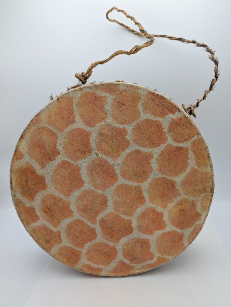 Handcrafted Hide-Covered Drum w/Natural Edge 11" Diameter x 3" Deep | Kenya