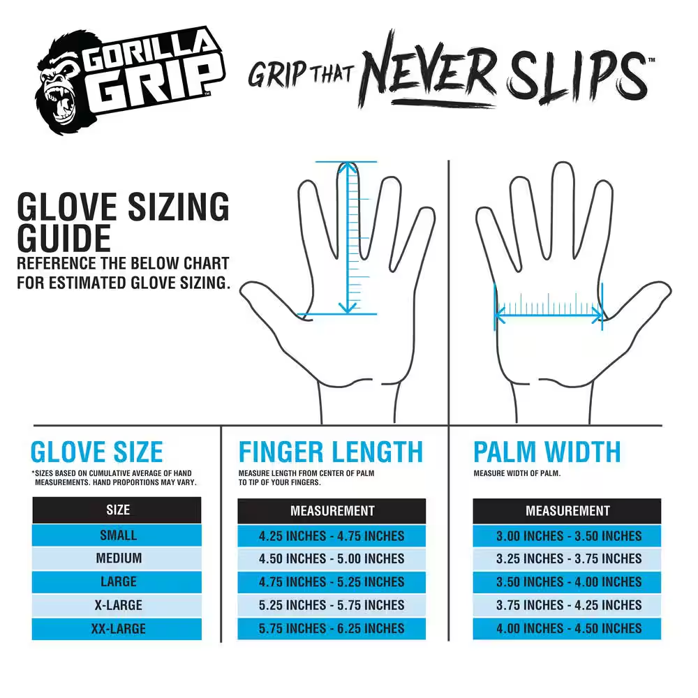 GORILLA GRIP X-Large TRAX Extreme Grip Work Gloves