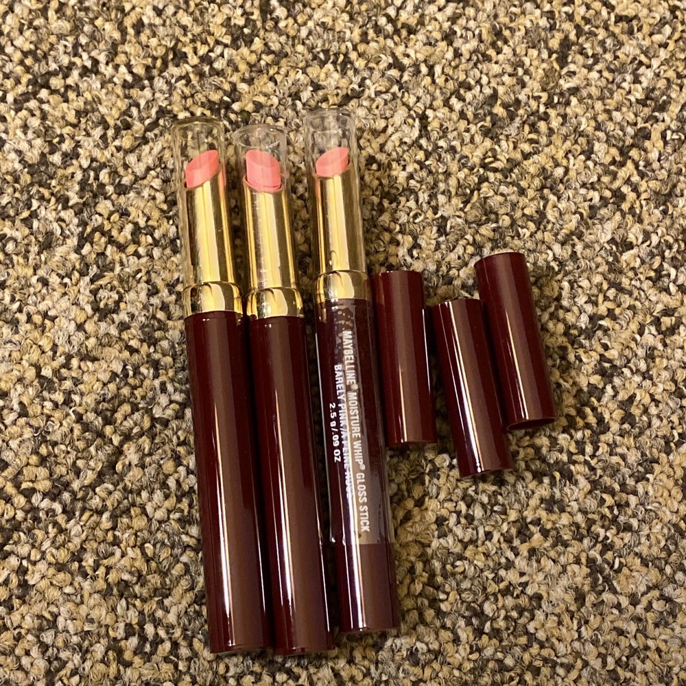 3 MAYBELLINE MOISTURE WHIP GLOSS STICK ,BARELY PINK