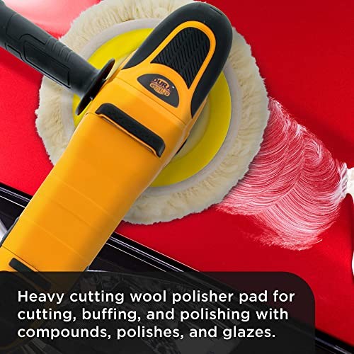 8" 100% Wool Hook & Loop Grip Buffing Pad for Compound Cutting & Polishing -