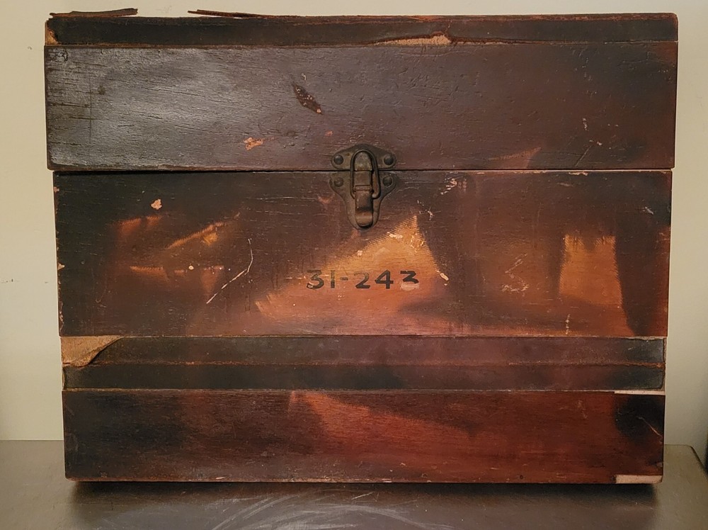 Antique Wood Map Case /w-Latch