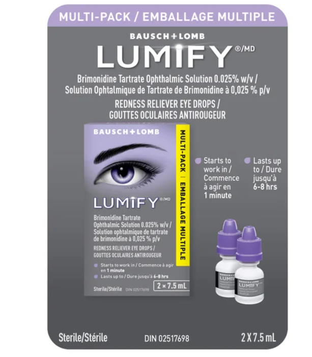 Lumify Redness Reliever Eye Drops 2 pack - 7.5 ML each CANADA