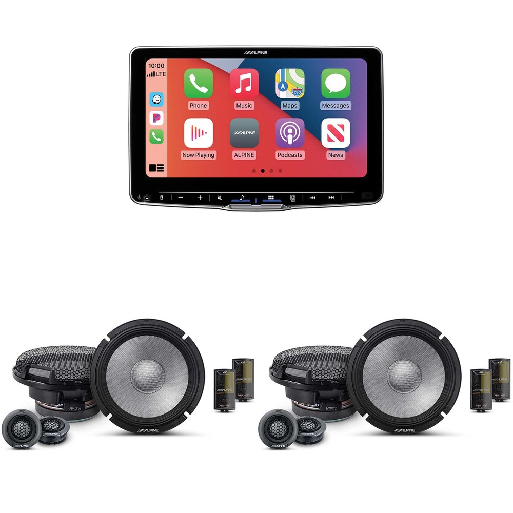 Alpine ILX-F509 9" Touchscreen Receiver w/ (2) R2-S65C 6.5" Comp Bundle
