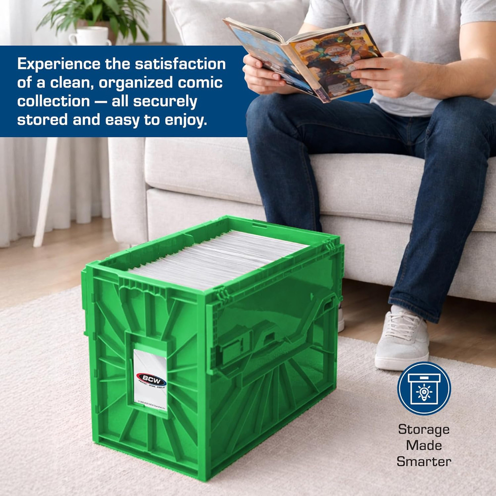 Short Comic Book Bin | Holds 150 Comics | Stackable Plastic Storage | Acid-Free