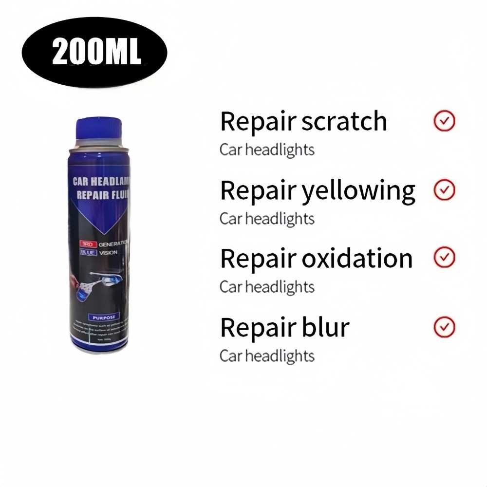 Car Headlight Restoration Kit Polymer Chemical Polishing Repair Liquid 300g Set