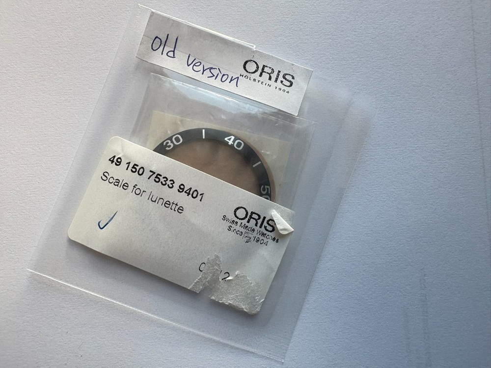 Old version Genuine ORIS Top Bezel Insert Ring Divers 7533 7533P 7533A Ø 44mm