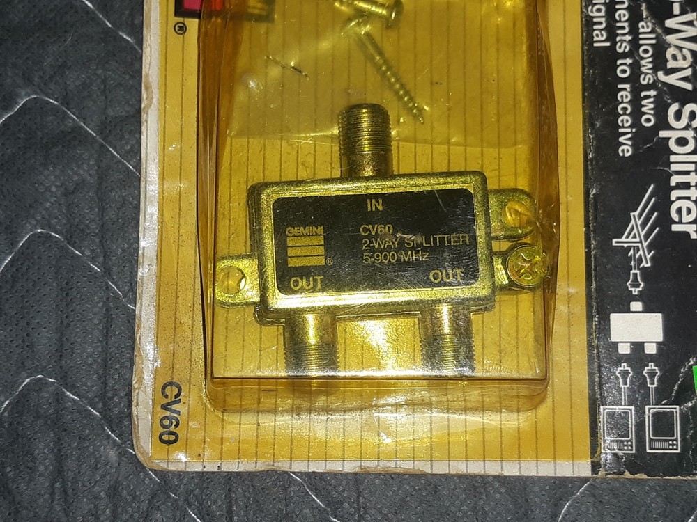 Gemini Video Two-way Splitter CV60 75 Ohm NEW