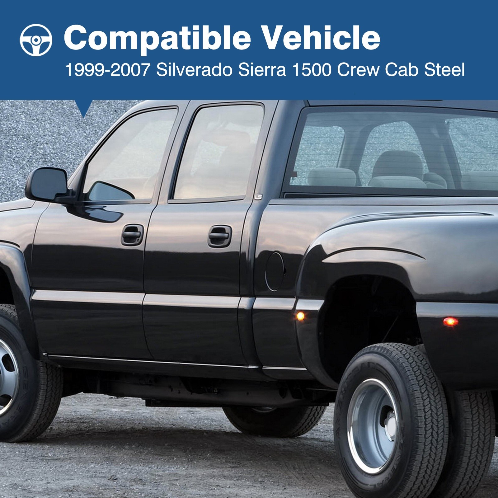 For Silverado Sierra 1500 99-07 Crew Cab Outer& Inner Rocker Panels& Cab Corners