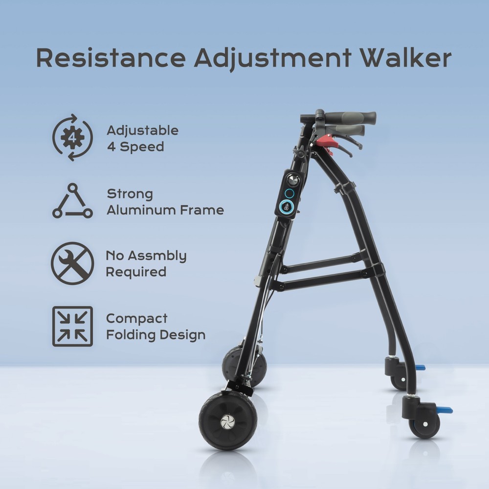 【Resistance Adjustable】Rollator Walker - Strength Training & Mobility Aid