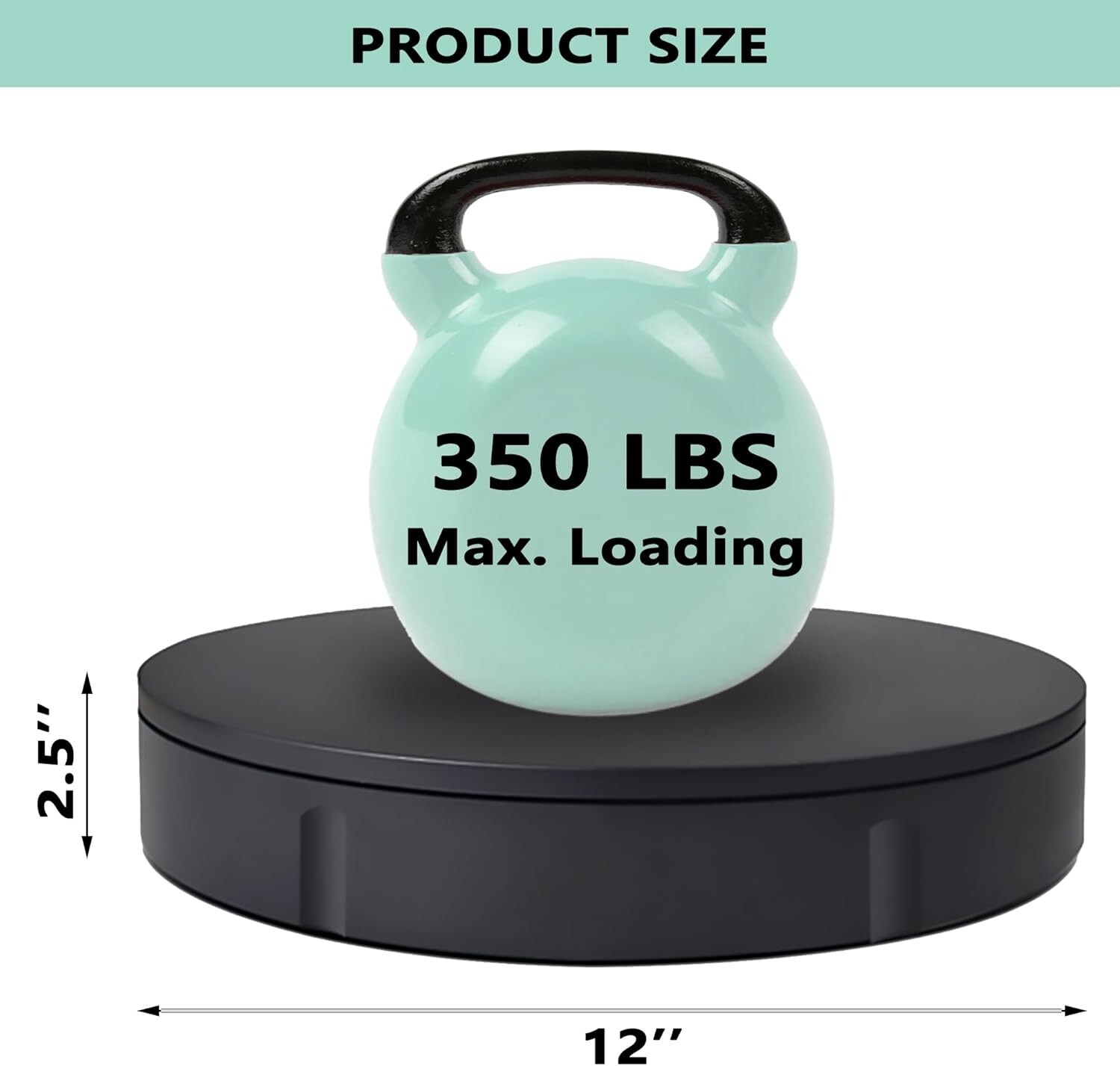 360 Degree Rotating Turntable 320Lbs Capacity for Photography 12 Inch Heavy Duty