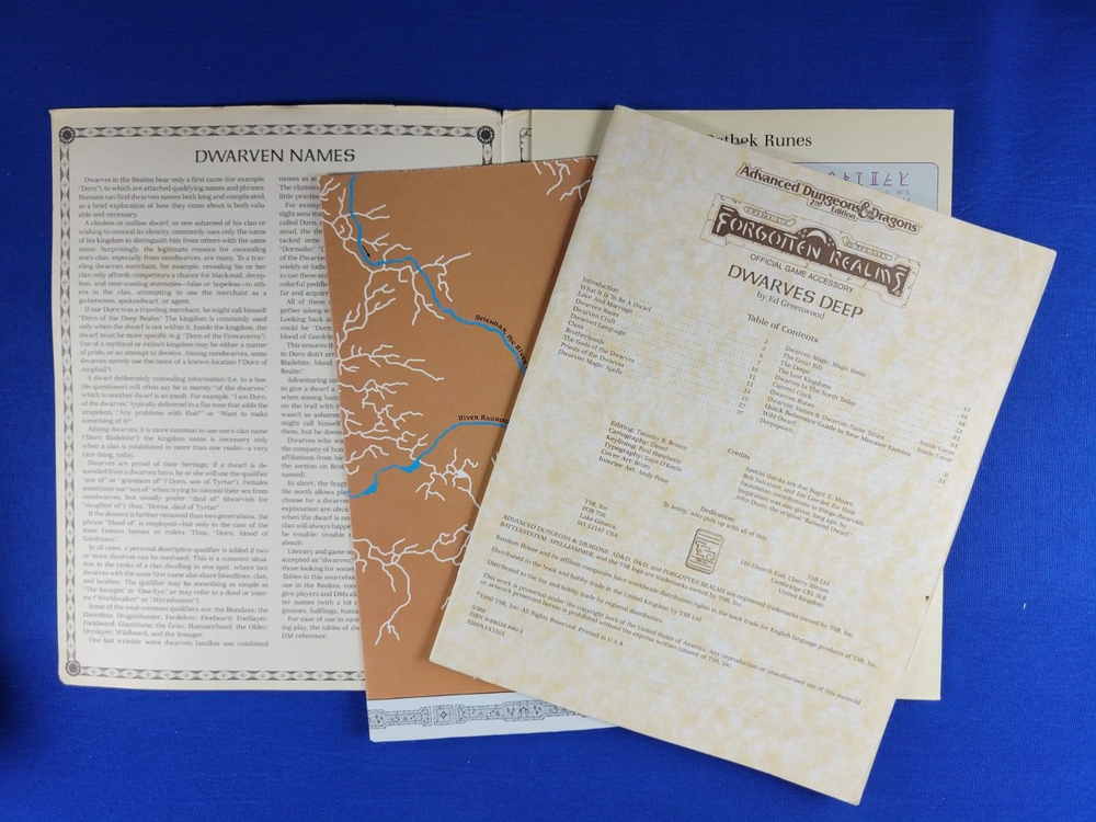 AD&D Dwarves Deep with Map Adventure Module - Forgotten Realms