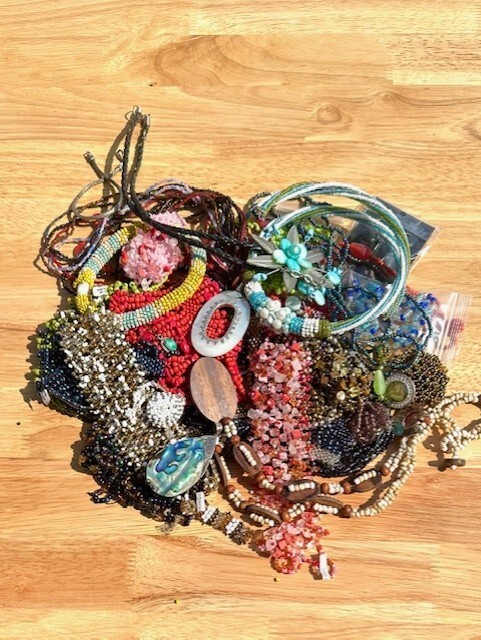 2 Lb LOT CRAFT BROKEN Bead Jewelry Wearable Worn Mixed Metals Tangled Repurpose
