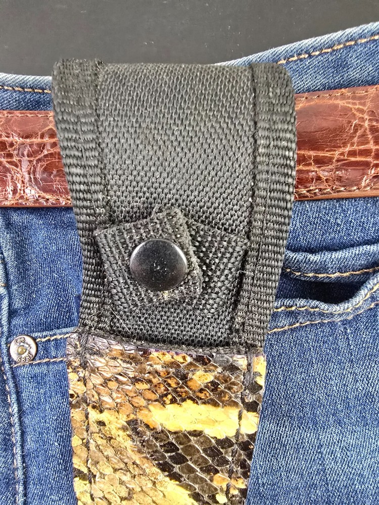 Python snake skin Sheath full tang knifes vertical knifes holster horizontal 6"