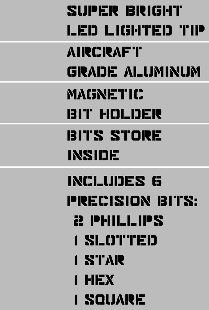 CleverTAC LED ToolPen - Tactical LED Bit Driver - 6 bits - Super Bright - EDC
