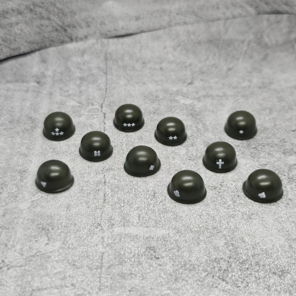 Multipack WW2 Platoon Helmets Blocks Accessory for Minifigures Gt4e501