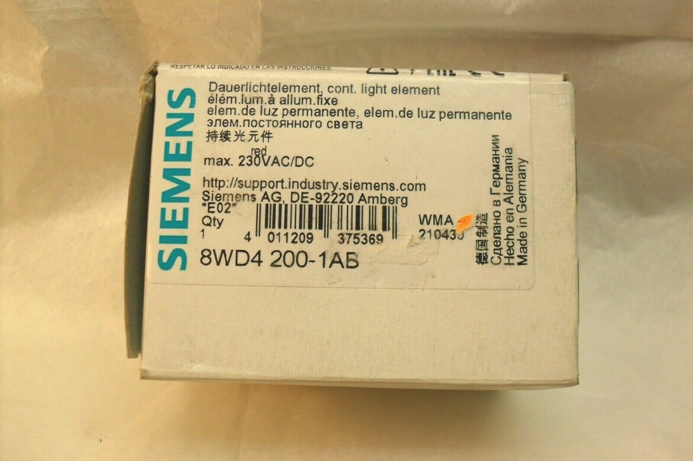 Siemens 8WD4 200-1AB Red Steady Stack Light NIB