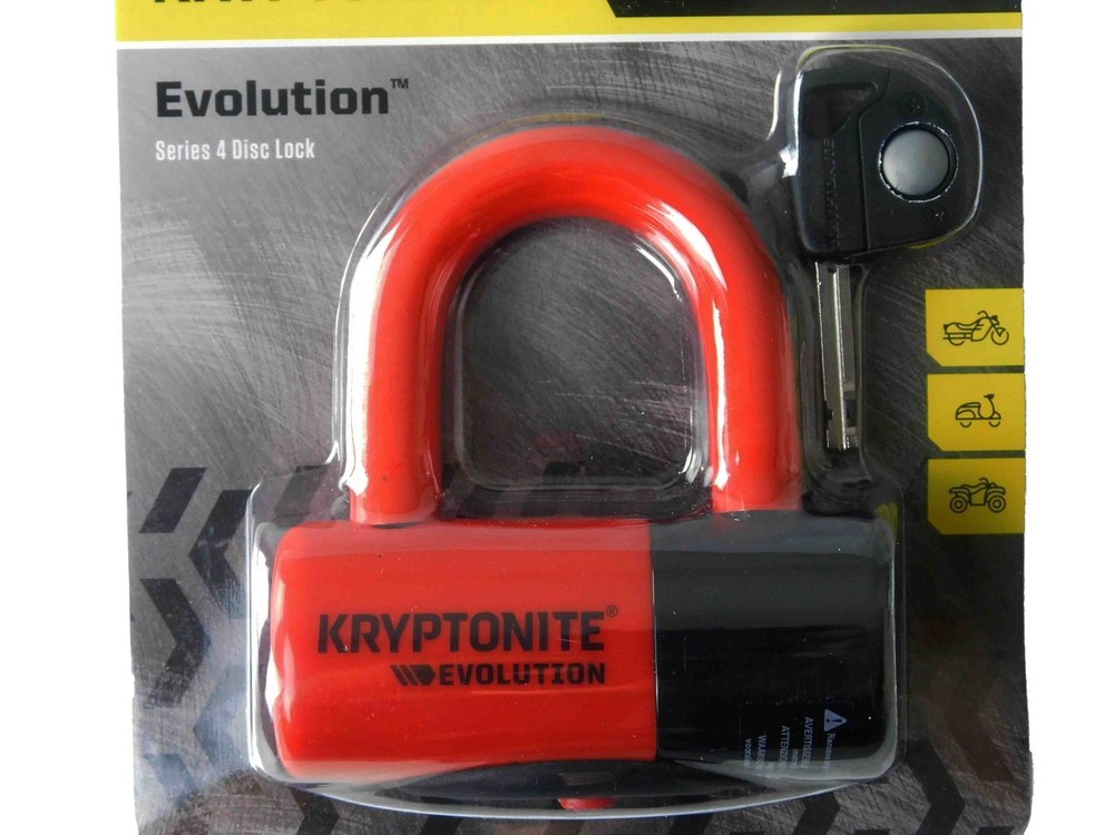 Kryptonite Evolution Series 4 Disc Lock Red and 1004 3.5 ft Looped cable