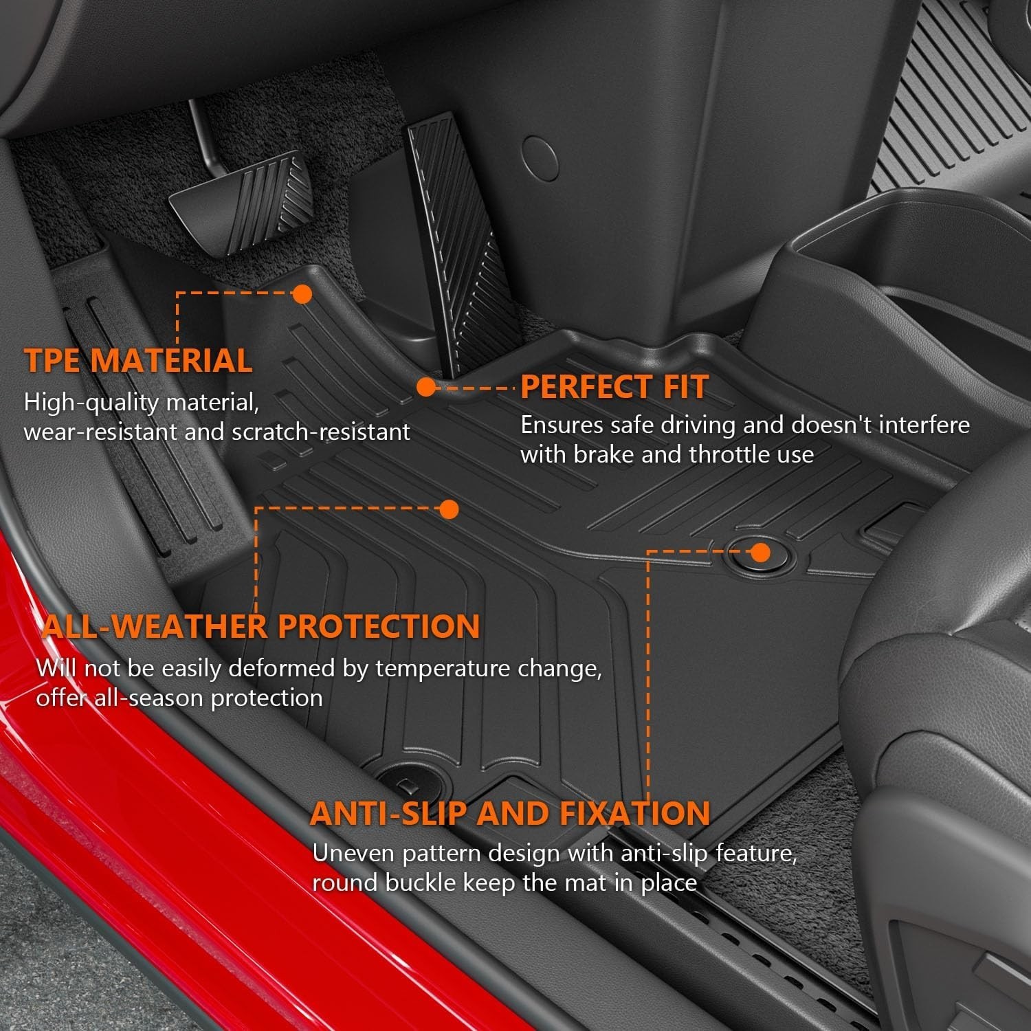 For 2024 2025 2026 Kia EV9 Floor Mat Cargo Mat Floor Liner Trunk Backrest Mats