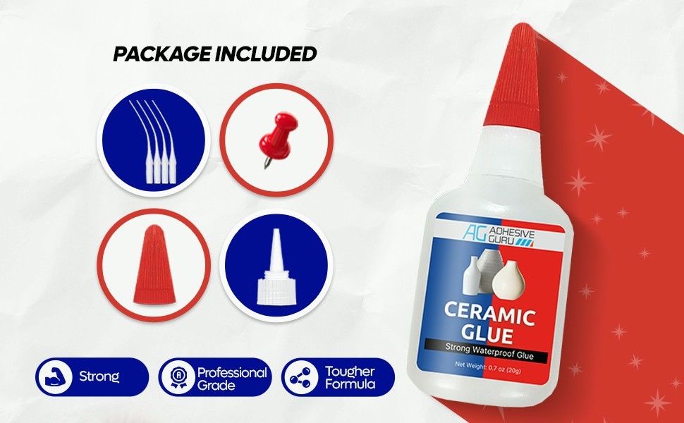 Adhesive Guru Ceramic Glue (150x0.7oz) Super Glue for Pottery, Porcelain & China