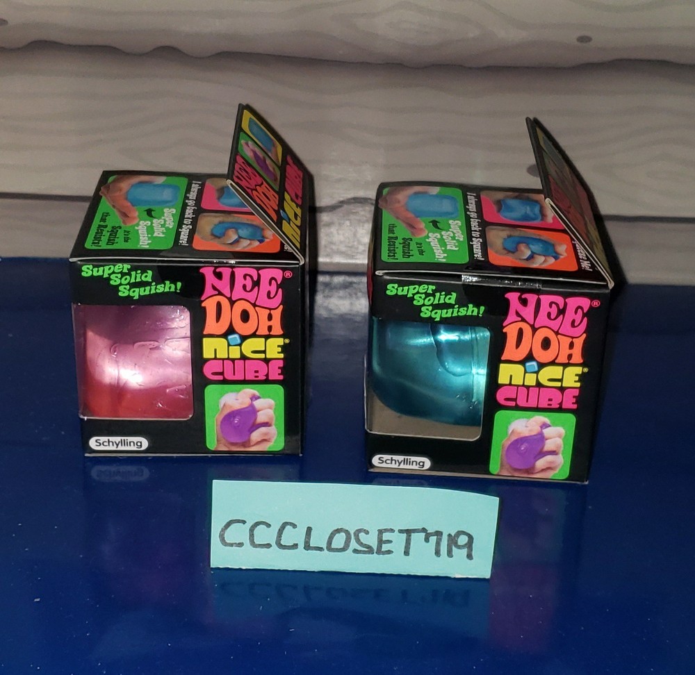NeeDoh Nice Cube Super Solid Squish! x2 Pink & Blue