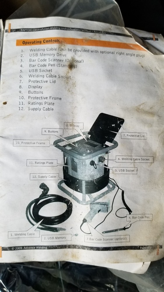 Raptor 3 Automatic 40v Electrofusion Welding Unit