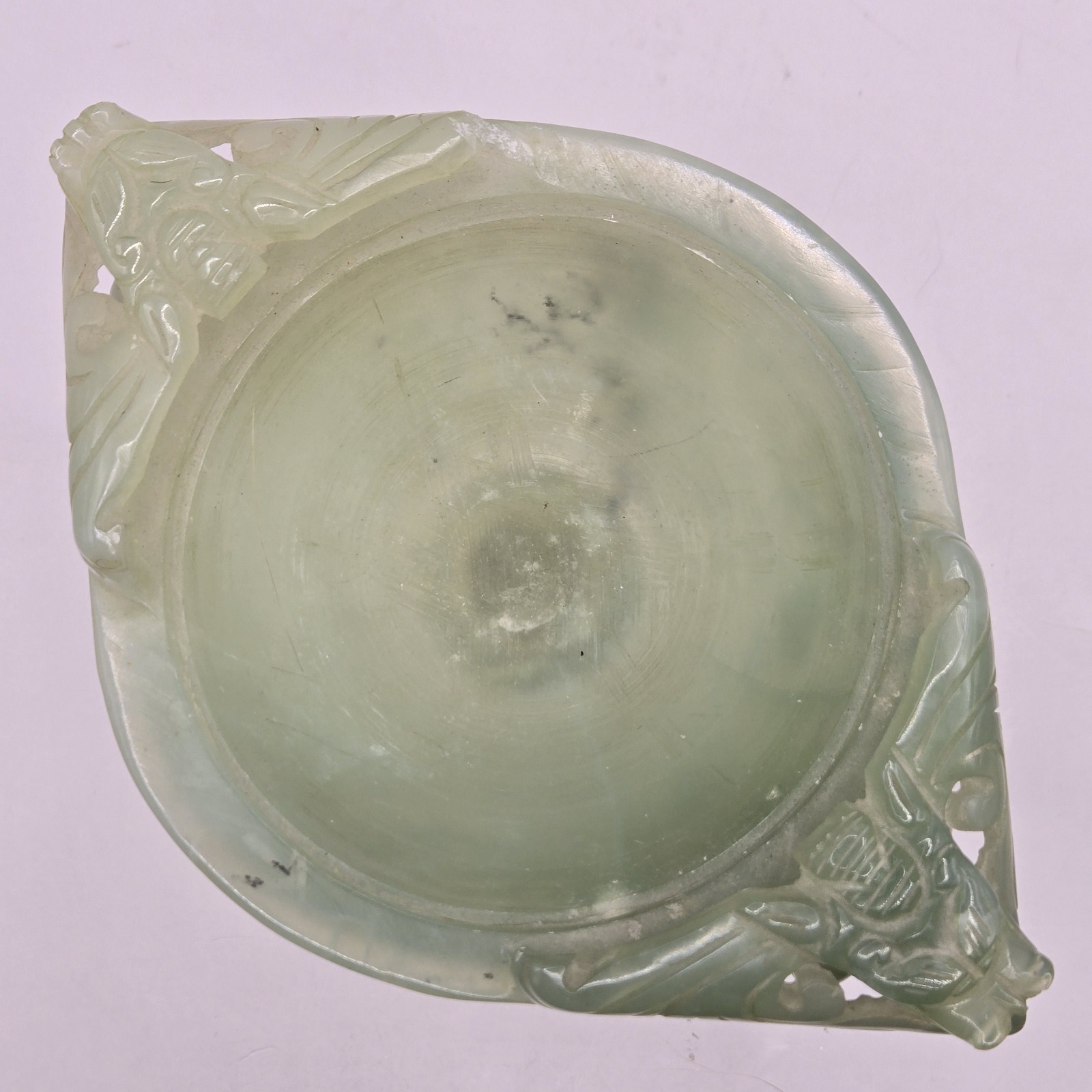 Vintage Chinese Jade Carved Foo Dog Incense Burner 8" x 7.5" READ FOR FAULTS