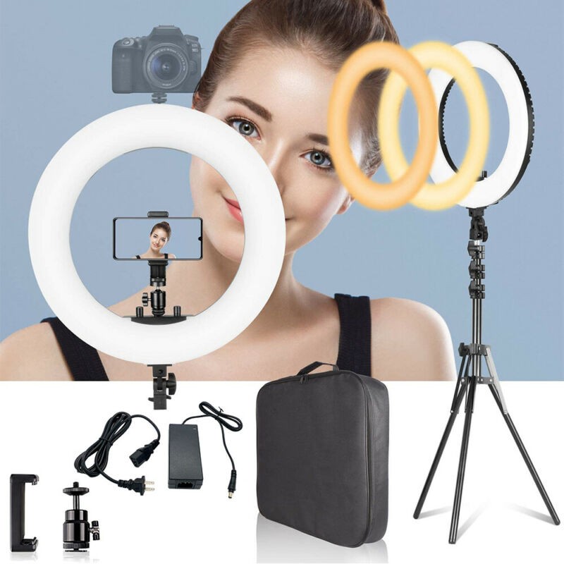 For Light 6000K Makeup Camera Kit 18" Stand LED with Youtube Ring Phone Dimmable