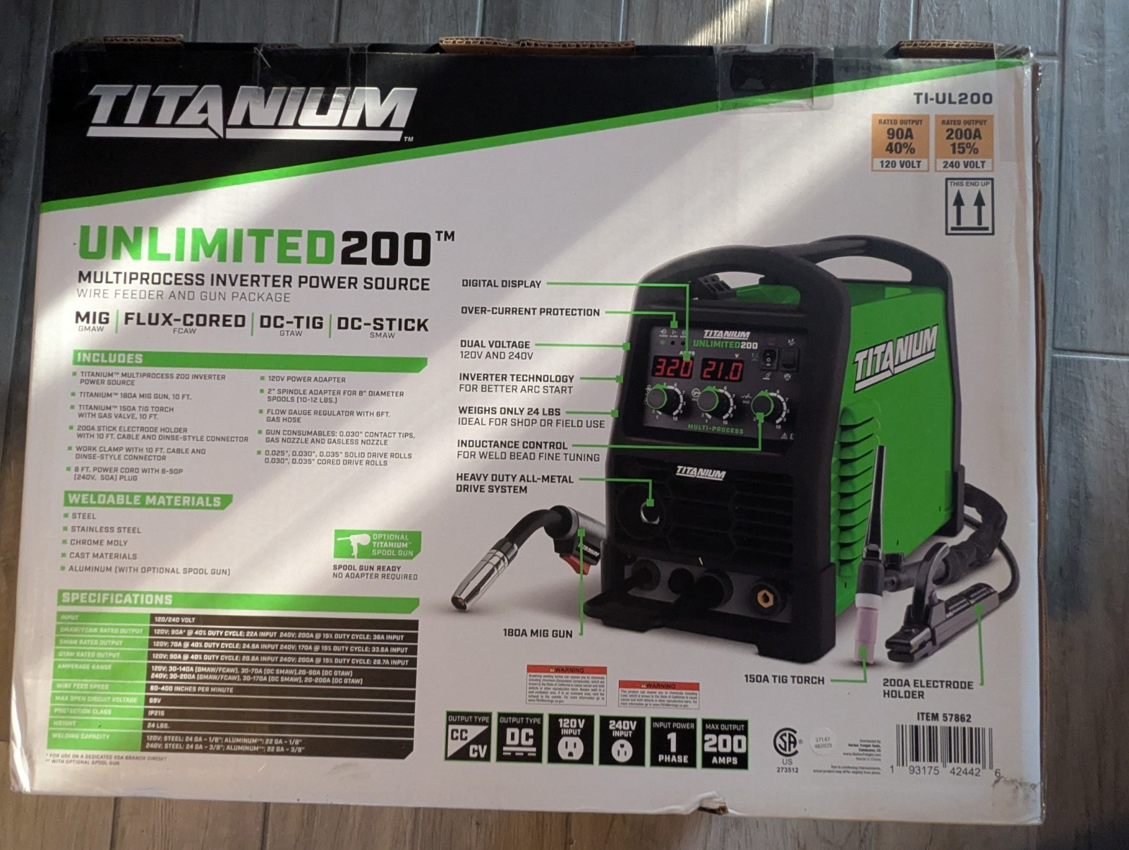 Titanium Unlimited 200 120/240 V Inverter Multiprocess Welder TI-UL200 NEW
