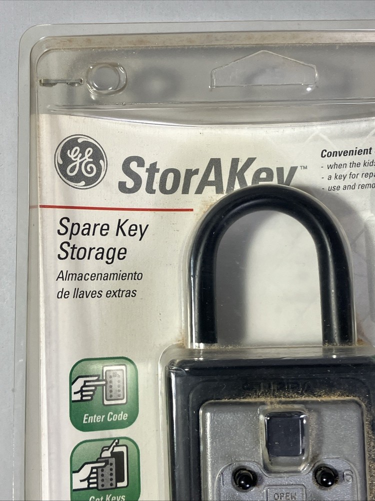 GE StorAKEY Spare Key Storage Black/Titanium Push Button