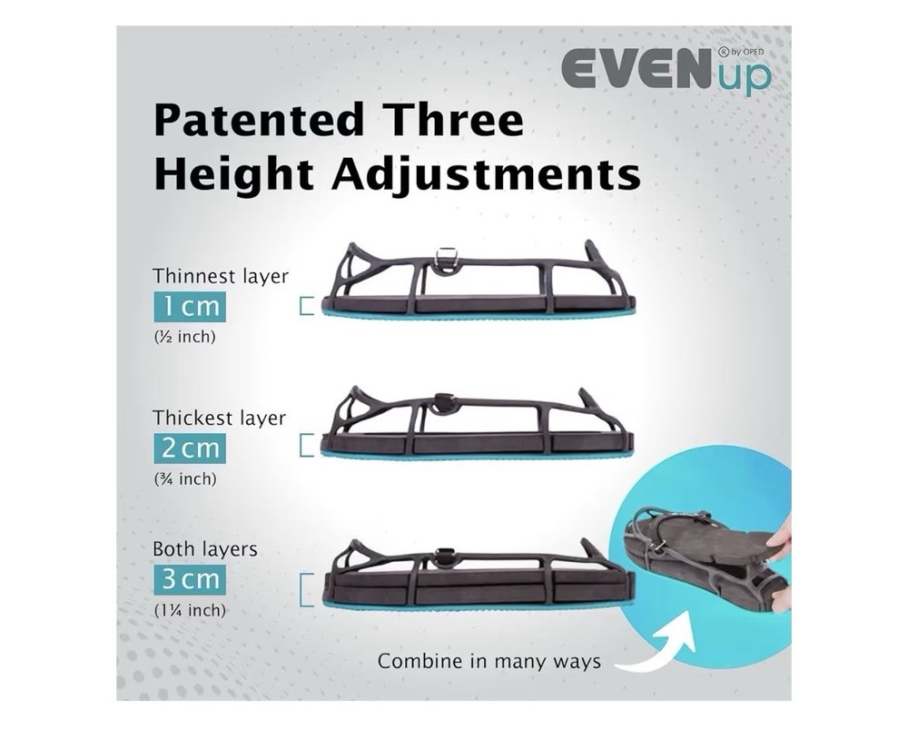 EVENup Shoe Balancer Medium Orthopedic Boot Leveler Adjustable Height Accessory