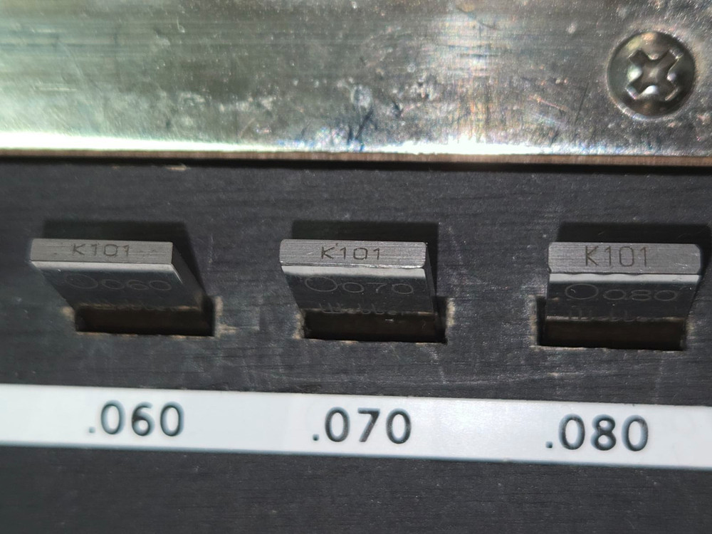 Webber Thin gage blocks, RS28A1 GRADE 0, Serialized. Calibrated 2023.