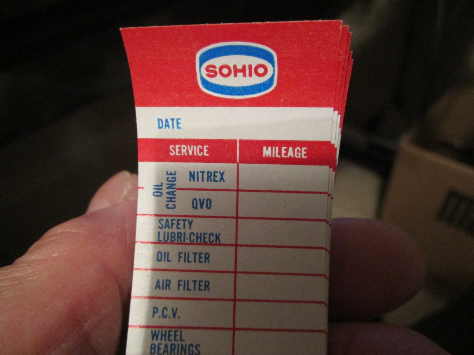 SOHIO-CHEVROLET -1960'S-70'S SERVICE DOOR JAMB STICKERS--NOS