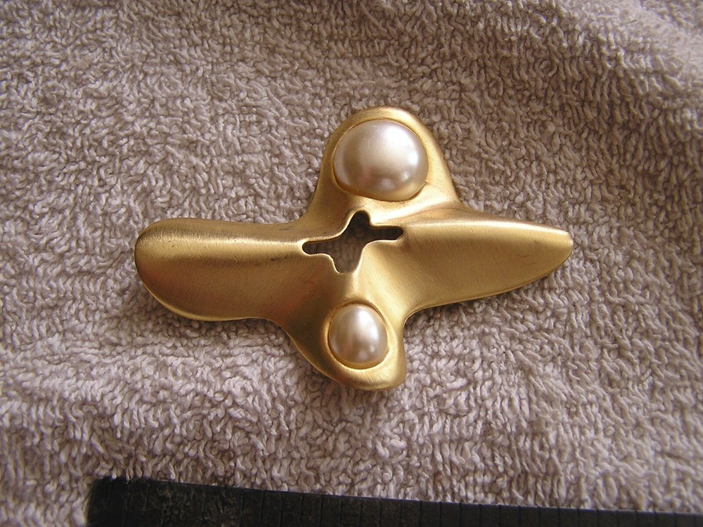 Vintage Modern Costume Cross Pin